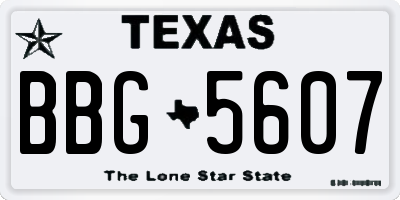TX license plate BBG5607