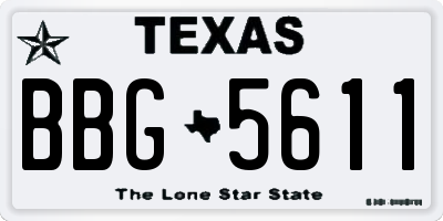 TX license plate BBG5611