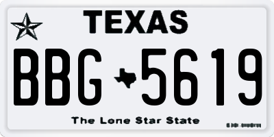 TX license plate BBG5619