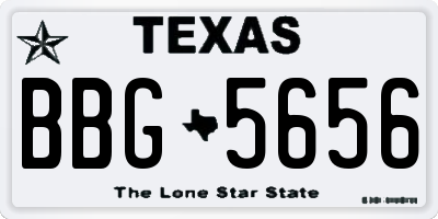 TX license plate BBG5656