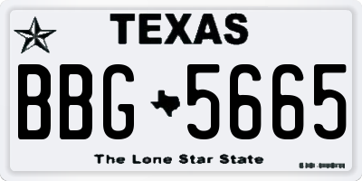 TX license plate BBG5665