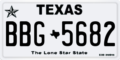 TX license plate BBG5682