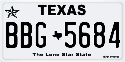 TX license plate BBG5684