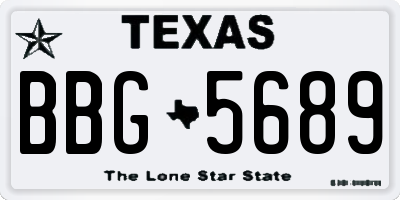 TX license plate BBG5689