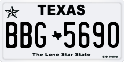 TX license plate BBG5690
