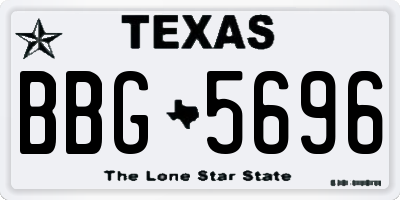 TX license plate BBG5696