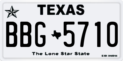 TX license plate BBG5710