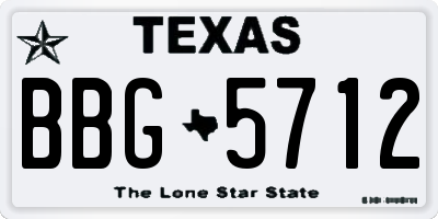 TX license plate BBG5712