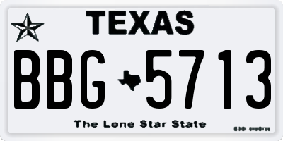 TX license plate BBG5713