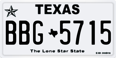 TX license plate BBG5715
