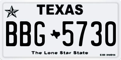 TX license plate BBG5730