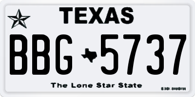 TX license plate BBG5737