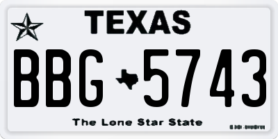 TX license plate BBG5743
