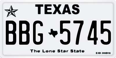 TX license plate BBG5745