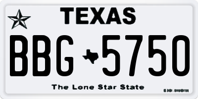 TX license plate BBG5750