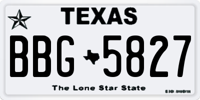 TX license plate BBG5827