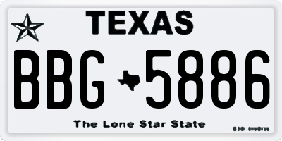 TX license plate BBG5886
