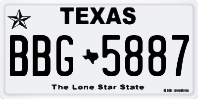 TX license plate BBG5887