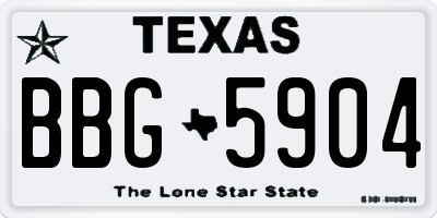 TX license plate BBG5904