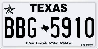 TX license plate BBG5910