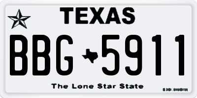 TX license plate BBG5911