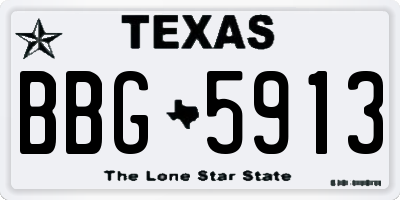 TX license plate BBG5913