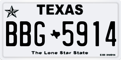 TX license plate BBG5914
