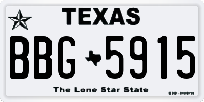 TX license plate BBG5915