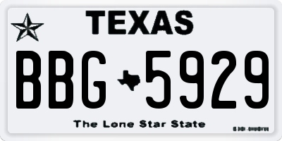 TX license plate BBG5929