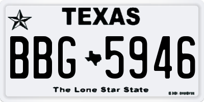 TX license plate BBG5946