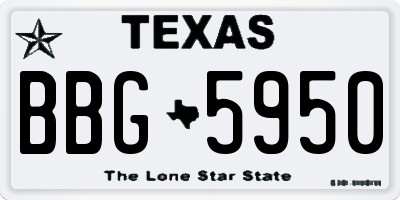 TX license plate BBG5950