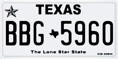 TX license plate BBG5960