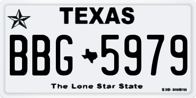 TX license plate BBG5979