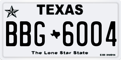 TX license plate BBG6004