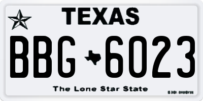 TX license plate BBG6023