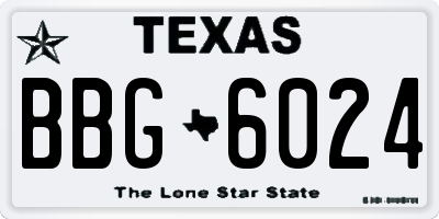 TX license plate BBG6024