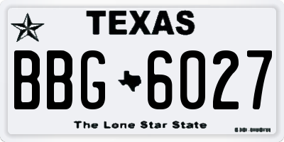 TX license plate BBG6027