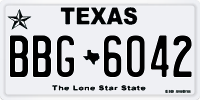 TX license plate BBG6042