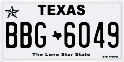 TX license plate BBG6049
