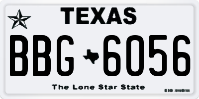 TX license plate BBG6056
