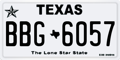 TX license plate BBG6057