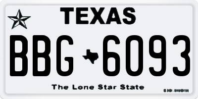 TX license plate BBG6093