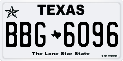 TX license plate BBG6096