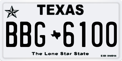 TX license plate BBG6100