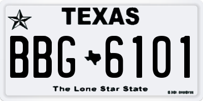 TX license plate BBG6101