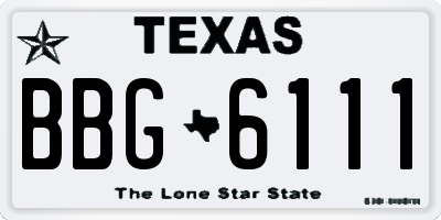 TX license plate BBG6111