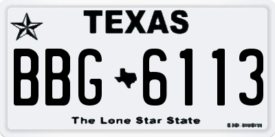 TX license plate BBG6113