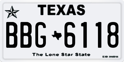 TX license plate BBG6118