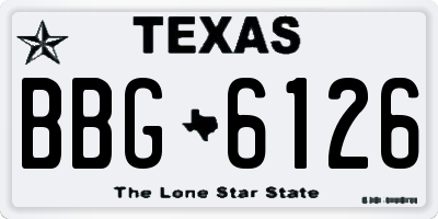 TX license plate BBG6126