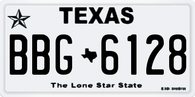 TX license plate BBG6128